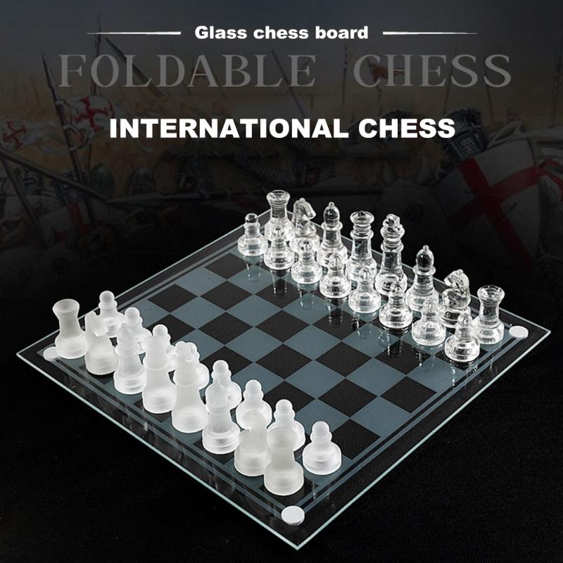 

Crystal chess chess transparent ornaments Adult Kids Beginner Large Board Toy Home Decoration