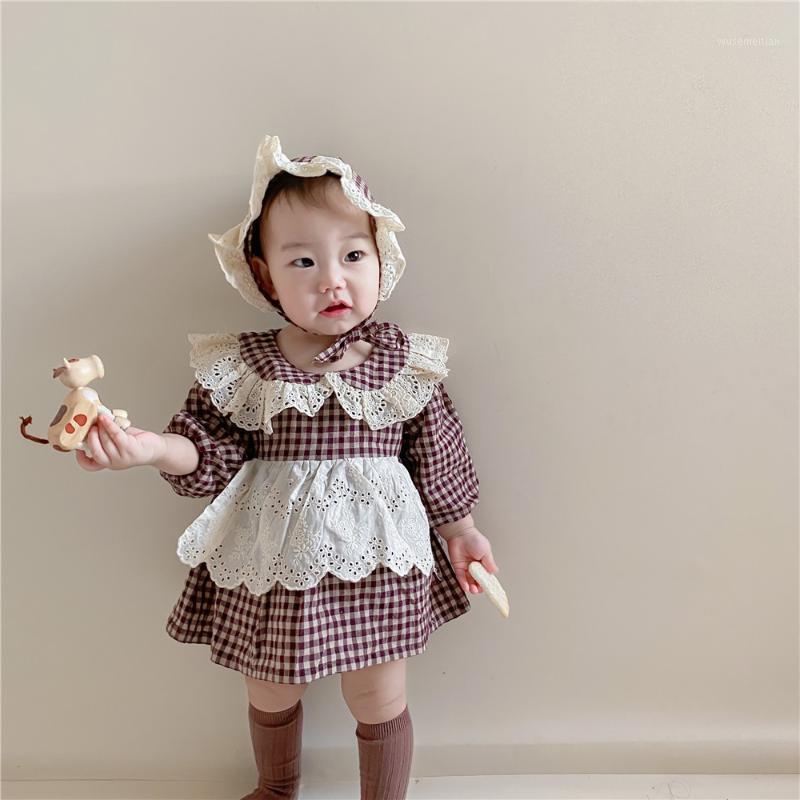 

New Year Kids Dresses For Girls Plaid Baby Girls Dress For 1st Wedding Birthday Party Toddler Dress Princess Clothes Lace1, Beige