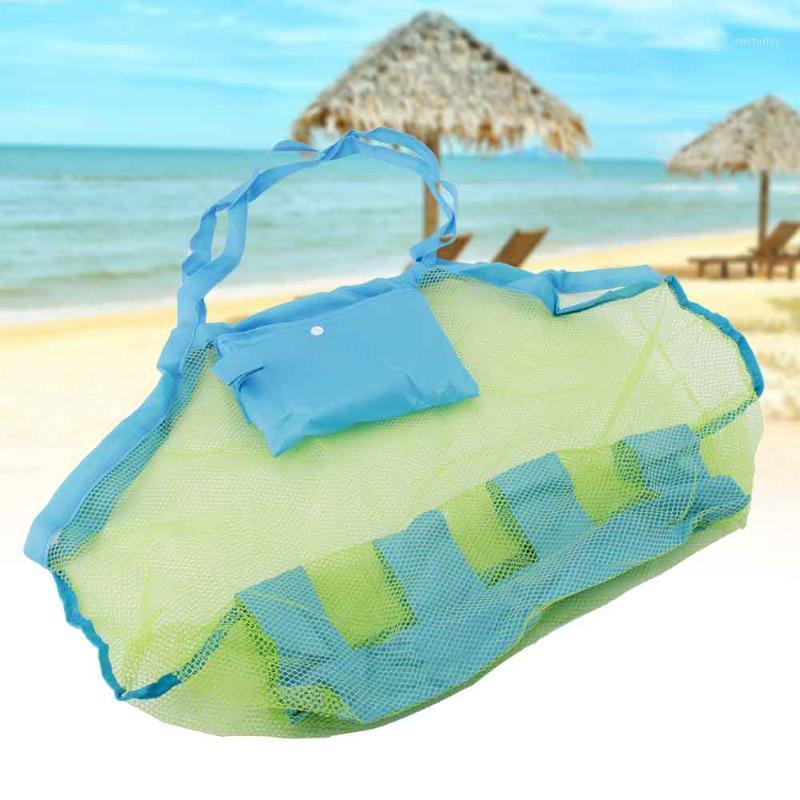 

Large Size Anti Sand Beach Bag Reusable Folding Mesh Storage Bag for Beach Toys Baby Toys Organizer Mesh Net1