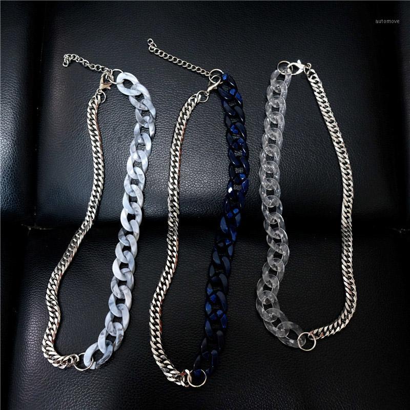 

NIUYITONG Stainless Steel Chain And Acrylic Necklace For Men Simple Cuban Chains Male Choker Neck Jewelry1