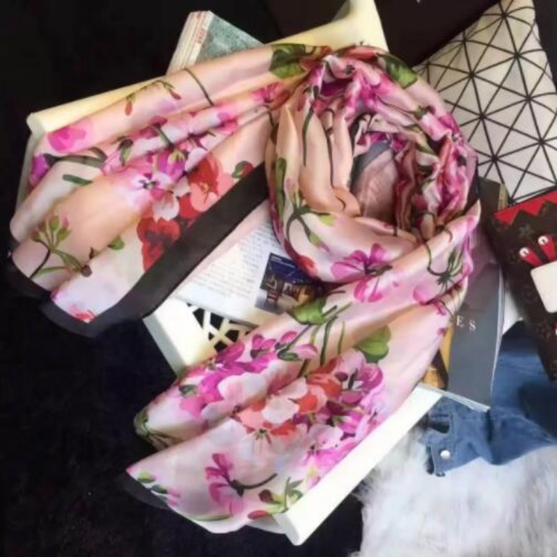 

silk scarf fashion print pattern ladies collar 180-90cm designer scarfs Women Outdoor Beach Shawl Silk Scarves