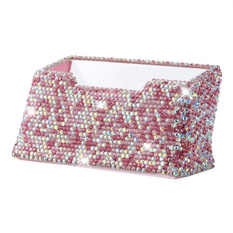 

Car Card Holder Stand Shiny Organizer Storage Box Luxury Display Pocket Case Automobile Interior Accessories