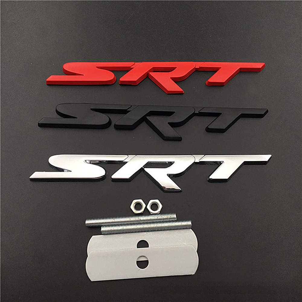 

Front Grill SRT Logo Badge For Dodge Journey Caliber Challenger Durango RAM Avenger Charger Viper Nitro Nameplate Car Styling, Black