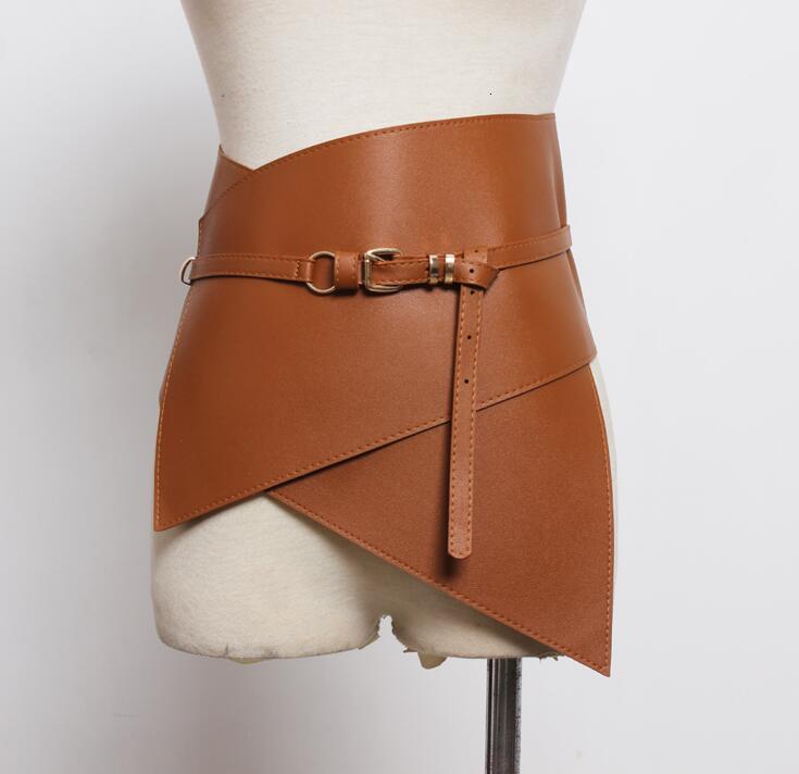 

Women's runway fashion pu leather elastic Cummerbunds female Dress coat Corsets Waistband Belts decoration wide belt R1776 1012, Black;brown