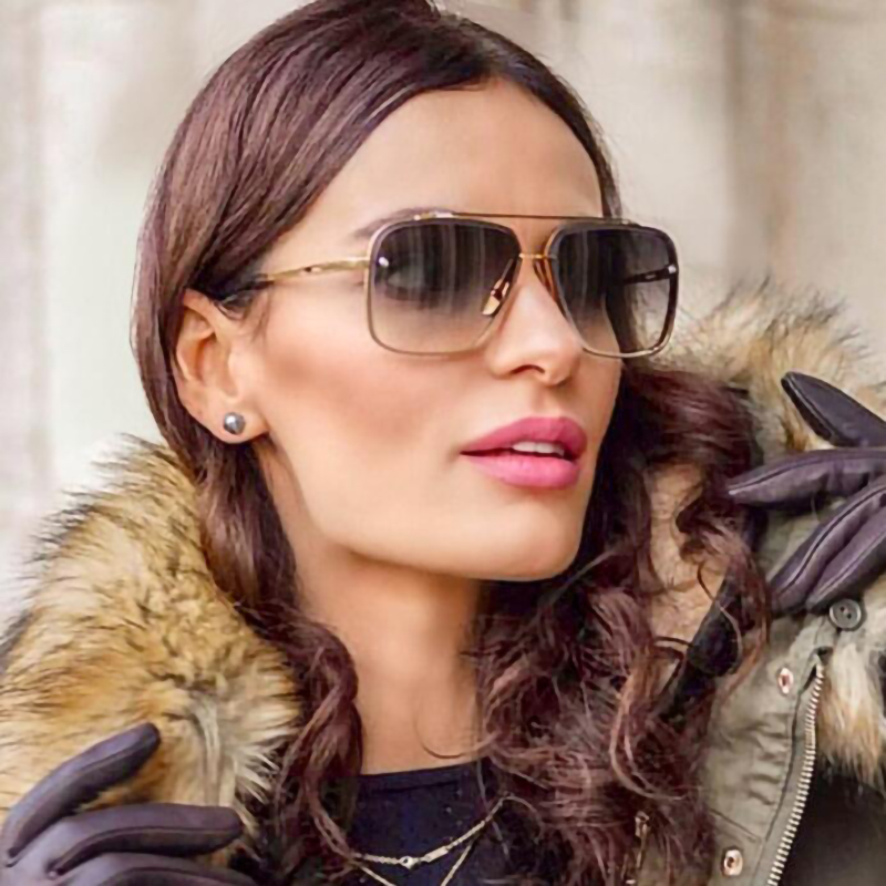 

Ggovo Vintage Fashion Trimmed Metal Frame Sunglasses Unisex Gradient Lens Sun Glasses Brand Designer Oculos De Sol Feminino