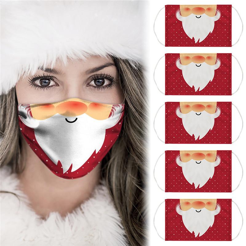 

Washable Adult Xmas Face Masks Merry Christmas Mask Fashion Sun Protection Dust-proof Breathable Reusable
