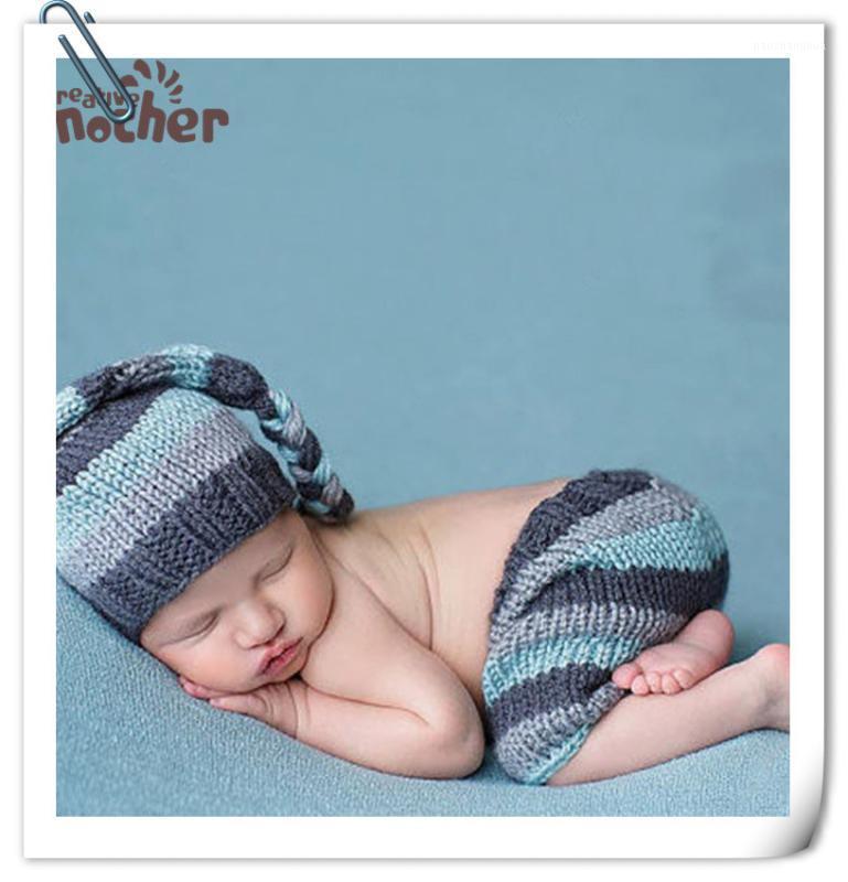 

Newborn Photography Props Accessories Baby Knitted Costume Crochet Hat+Pants Set Baby Photo Props Accessory Studio Infant Cap1, Multi