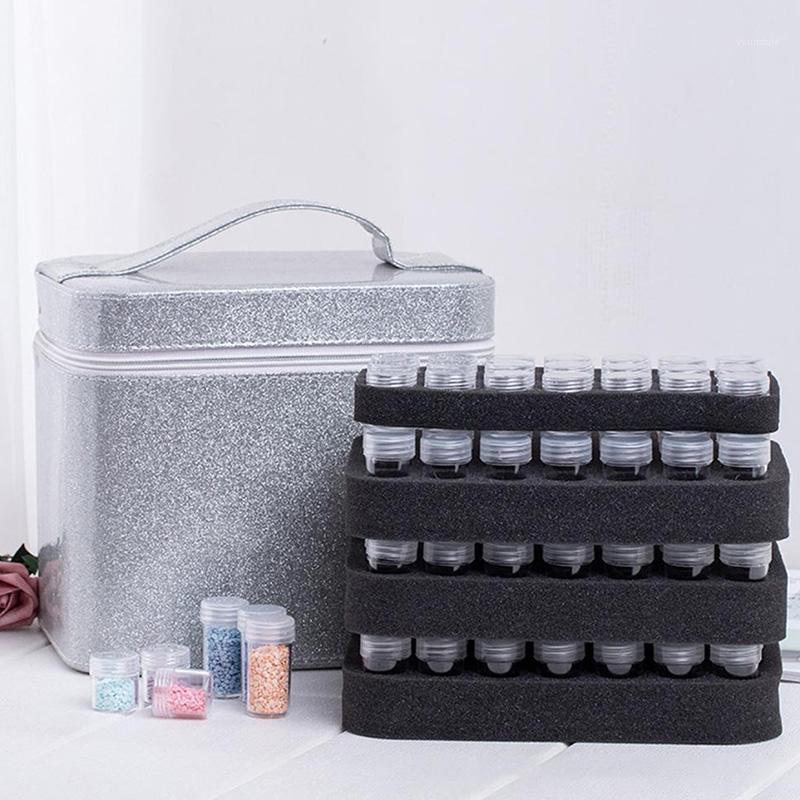 

126-Pack Portable Suitcase Essential Oil Bottle Storage Bag Manicure Fragile Bottle Cosmetic Organizer1, Silver