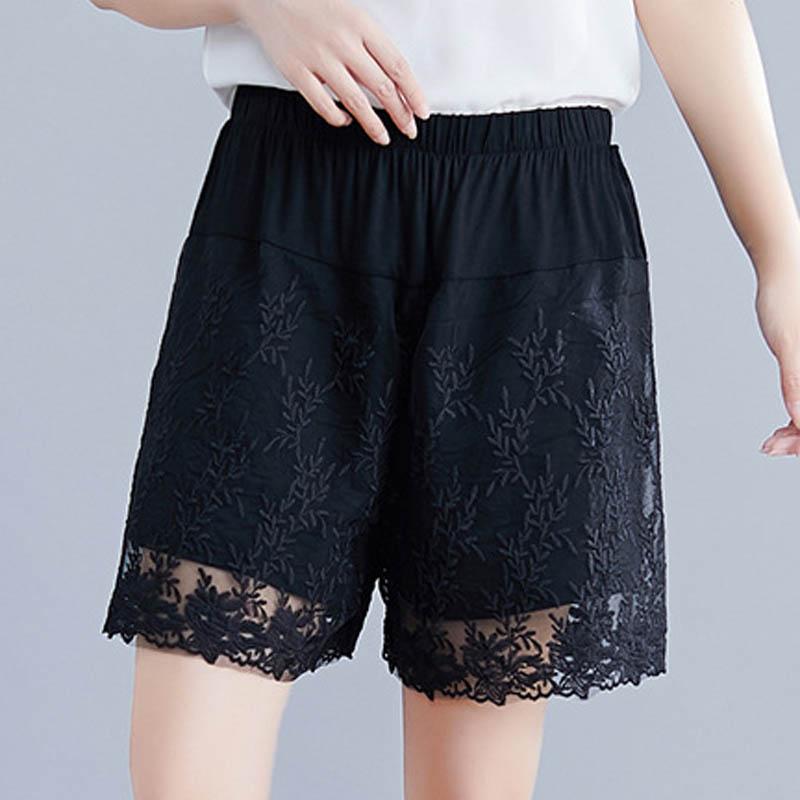 

Summer shorts women plus size waist 94-140cm hip 150cm  5XL 6XL 7XL lace shorts women black white colors