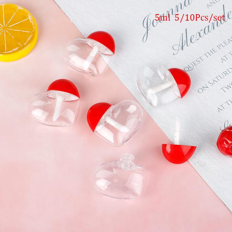 

5/10Pcs 5ml Cute Love Heart Shaped Empty Lip Gloss Container DIY Tubes Bottle Cosmetic Container Tool Makeup Organizer1