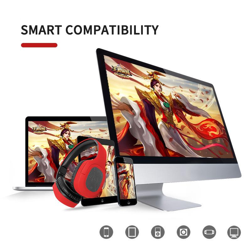 

Headphones Bluetooth Headset earphone Wireless Headphones Stereo Foldable Sport Earphone Microphone headset Handfree MP3 player, White