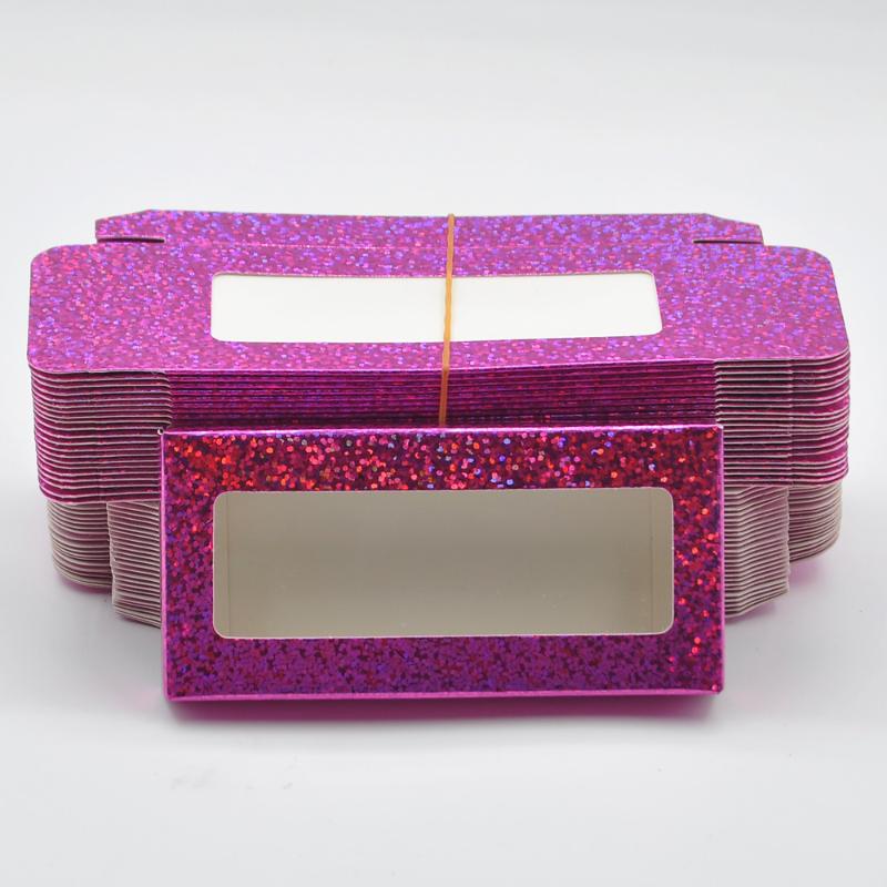 

Wholesale New 10/pack False Eyelash Packaging Paper Box Lash Boxes Packaging Custom Logo Mink Eyelashes Purple Makeup Case