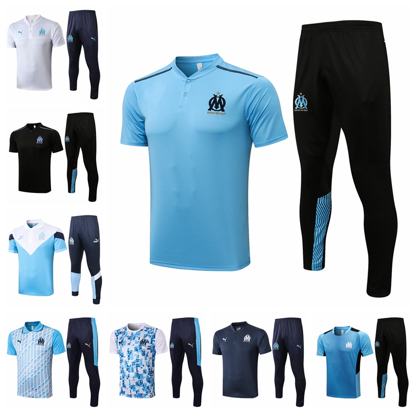 

21 22 soccer Polo tracksuits MILIK PAYET Marseilles survetement jacket fottball Training suit veste maillot de foot Olympique OM tracksuit f, Gray