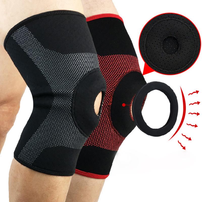 

1 Pcs Knee Pads Compression Knee Patella Protection Elastic Breathable Sports Safety Climbing Football Basketball Support B, Dark grey