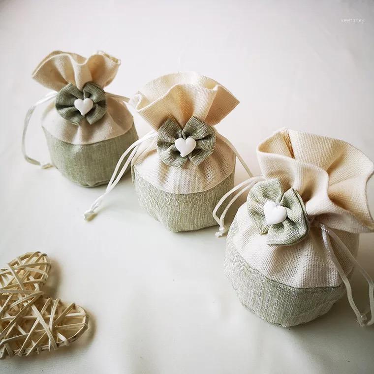 

10pcs vintage Burlap Drawstring weddding gift Bag candy packaging supplies rustic wedding accessories girl baby shower souvenirs1