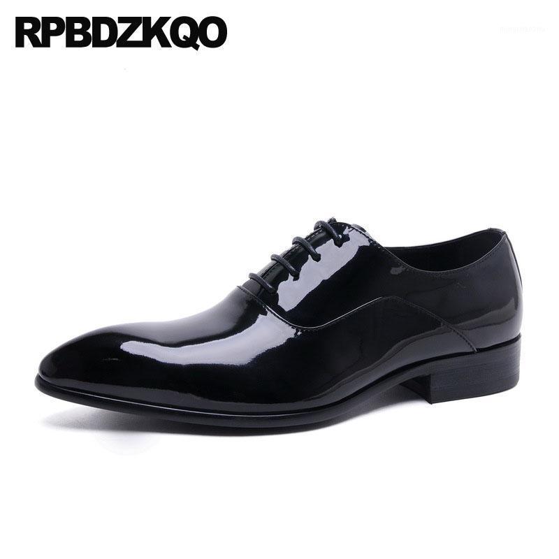 

Luxury Pointed Toe Brand Custom Runway Italian Wedding Men Black Patent Leather Dress Shoes Office Real Oxfords Italy Genuine1