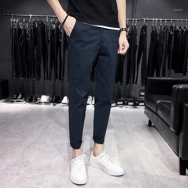 

Cotton Joggers Men Solid Men's Harem Pants 2020 Summer Fitness Casual Ankle-Length Mens Trousers Streetwear Slim Male Pants1, Black