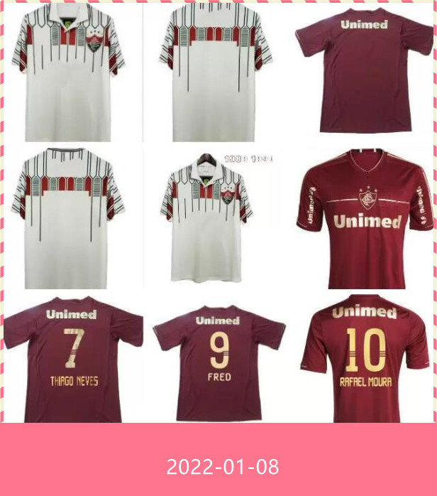 

1989 1990 2011 2012 Fluminense retro soccer jersey 89 90 11 12 Deco LANZINI Rafael Sobis home away Thiago Neves Fred vintage classic footbal, Red