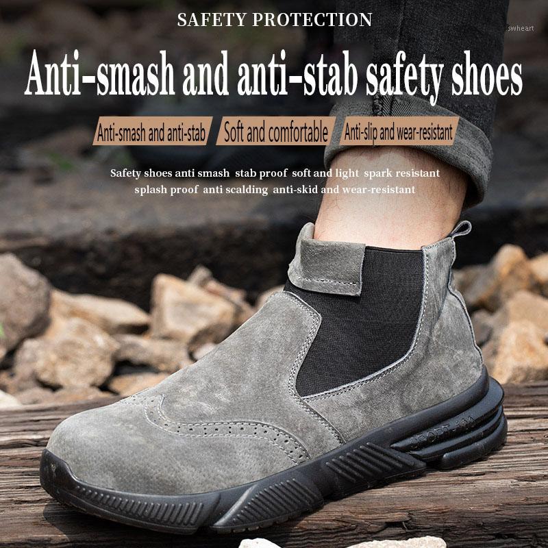 

Classic men's anti-smash and anti-stab safety shoes,light and breathable work shoes,outdoor protective work boots, welding shoes1, Khaki