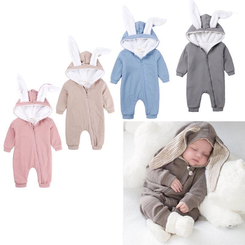 

Baby Boys Winter Warm Outfits Ear Hooded Zipper Romper Girls Jumpsuit R2JF1, Beige