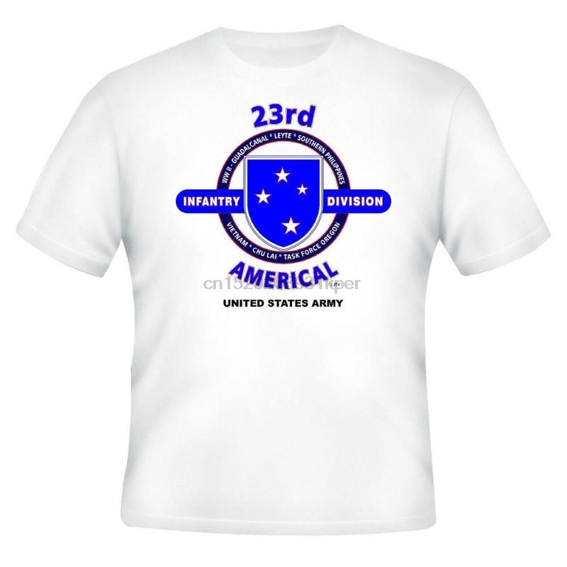 

Men's T-Shirts 23RD AMERICAL DIVISION VIETNAM VETERAN ARMY UNIT OPERATION 2-SIDED SHIRT, White;black