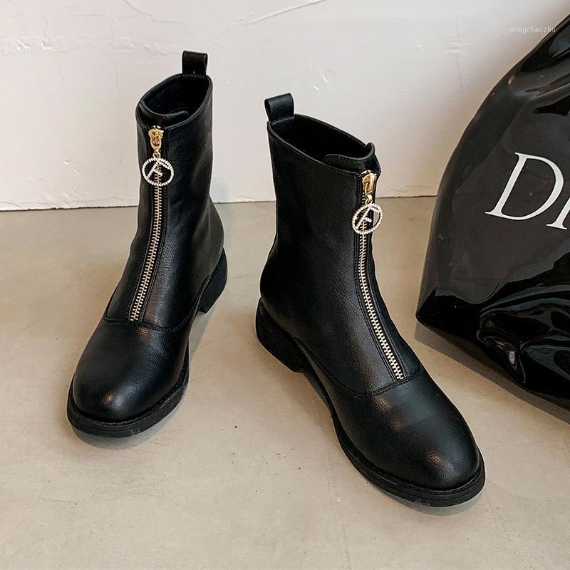 

2020 Casual Women Shoes Winter Ankle Boots Warm Plush Fashion Zip Soft Wild Warm Fur Short Ladies Tube boots White Black1, Black without plush