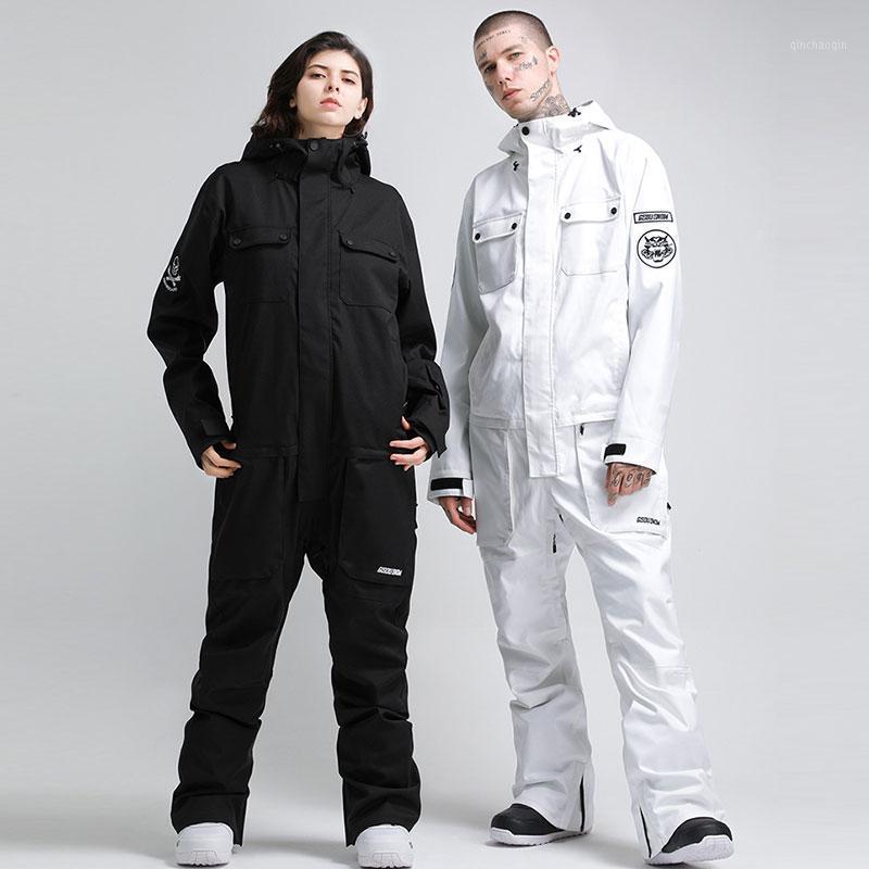 

Ski Suit for Men Women Ski Jumpsuit Overalls Winter Outdoor Warm Windproof Waterproof Jacket And Pants Set Snowboard Suits1, Color02