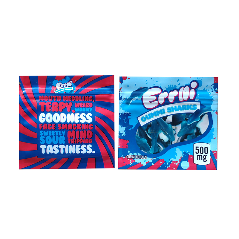 

Errlli Gummi sharks Bags 500mg 600mg sour bites oneup baribo Smell proof Gummy Edibles Packaging mylar bag