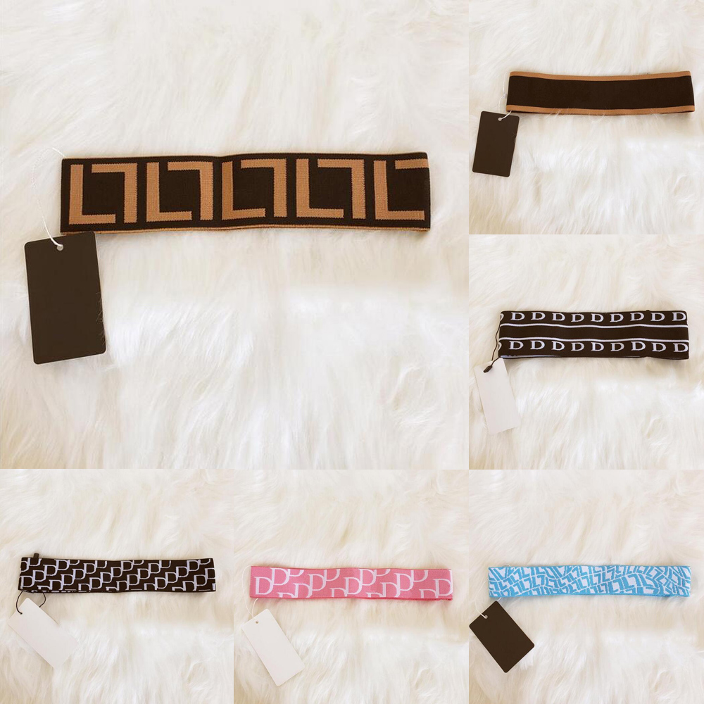 

18color Brand Designer Double Letters Printed Elastic Headbands Men Women Classic Outdoor Sports Yoga Headwrap Hairband Luxury Turban Hair Accessories