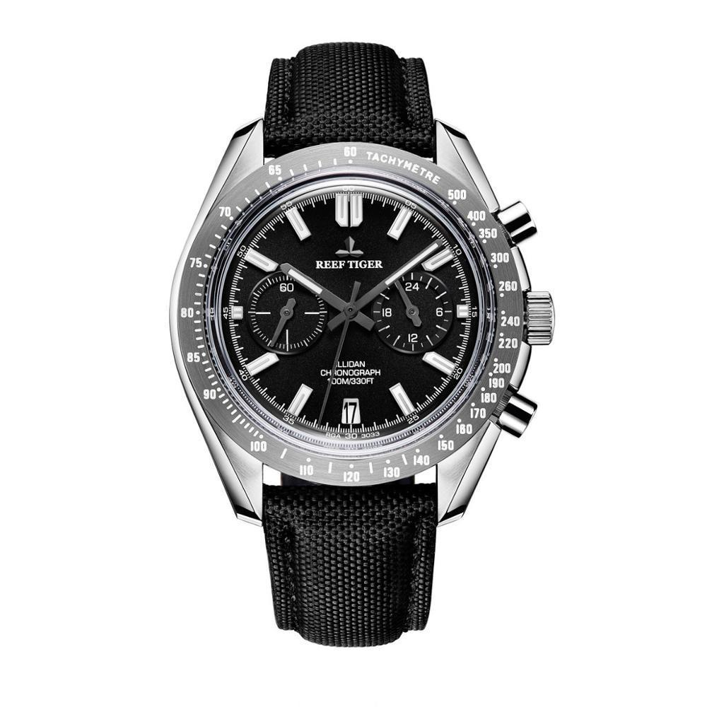 

sport watch men,mens wrist watches Reef Tiger luminous chronograph waterproof quartz wristwatch nylon band montre homme RGA3033 T200409, Men watch p5