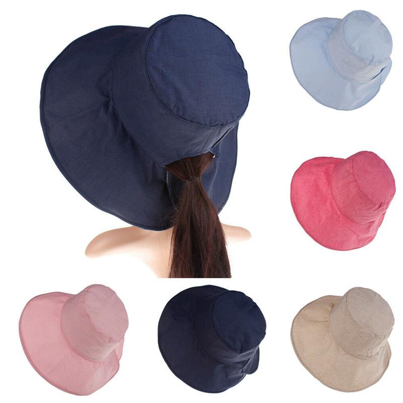 

Wide Brim Hats Womens Lady Visor Hat Summer Sun Beach Ladies Foldable Roll Up Cap, Pink