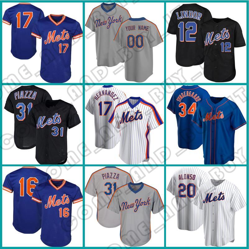 

Men New Francisco Lindor Custom 48 Jacob deGrom Javier Báez Pete Alonso Baseball Jersey Mets Darryl Strawberry Mike Piazza York Michael Conforto Jeff McNeil, Custom men -dadouhui