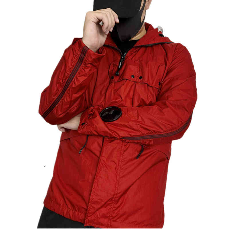

Men's Jackets 011 2011SS Goggle Hooded Jacket Spring and Autumn Outdoor windbreaker Fashion brand metal nylon Outerwear Coats X89N, Black cp011
