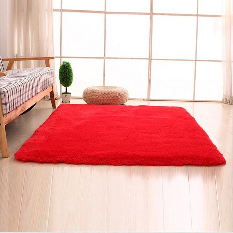 

Fashion Carpet Bedroom Decorating Soft Floor Carpet Warm Colorful Living Room Floor Rugs Slip Resistant Mats1, Red