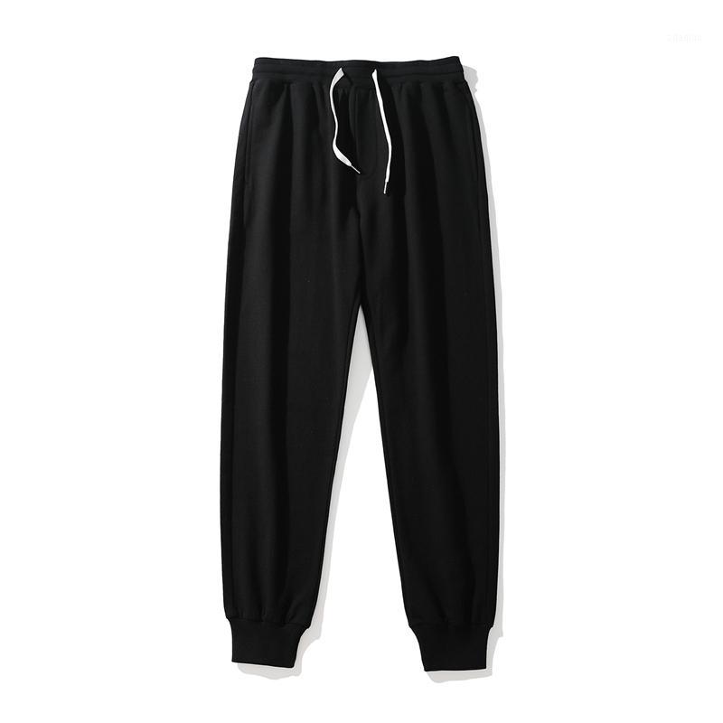 

2020 New Men's Casual Sweatpants Solid Color Elastic Waist with Drawstring Pants Home Tight feet Jogger Pant Men with 3-Pockets1, Black