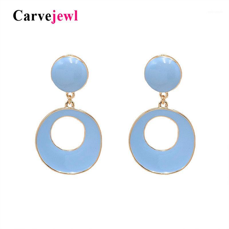 

Carvejewl color rich earrings triangle round hand painted enamel glace earrings for women jewelry new fashion Korean1
