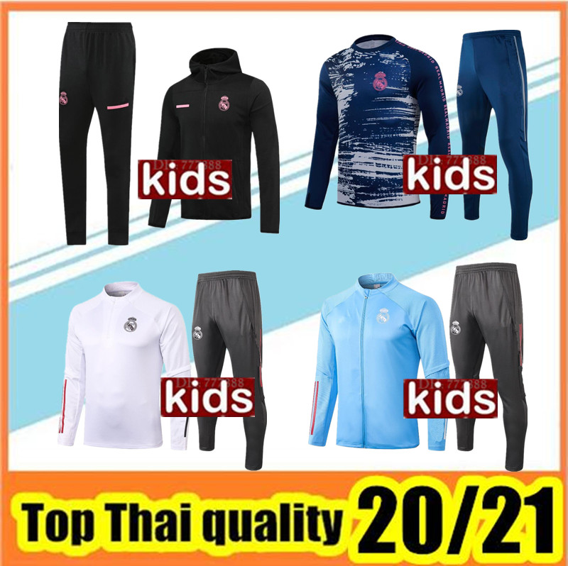 

2020 2021 Real Madrid kids TRACKSUIT Hooded jacket TRAINING SUIT veste de football chandal 20 21 REAL MADRID youth BOYS survêtement, Tracksuit set