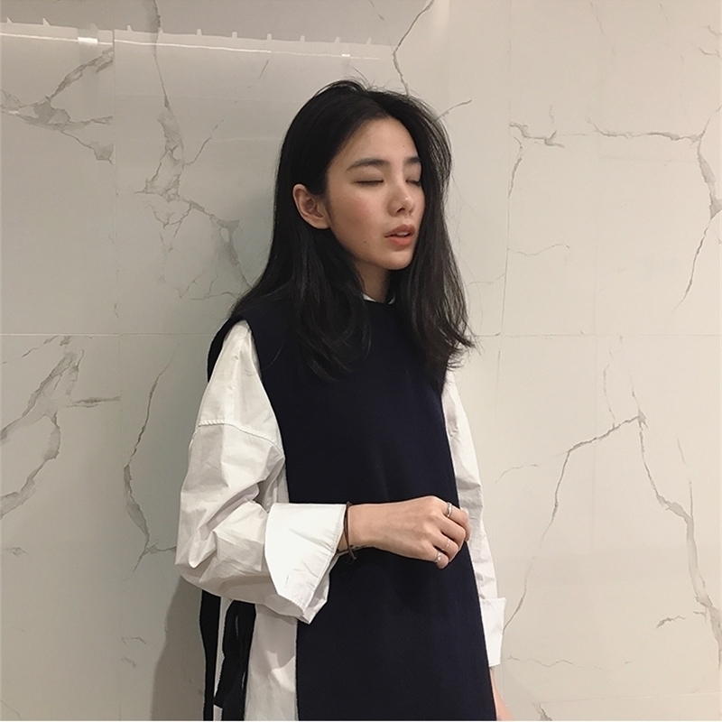 

Autumn Winter long cardigan Knitted Sweaters Women Sleeveless Warm Sweater vest long Solid Loose Sweater christmas sweater women 201017, Beige