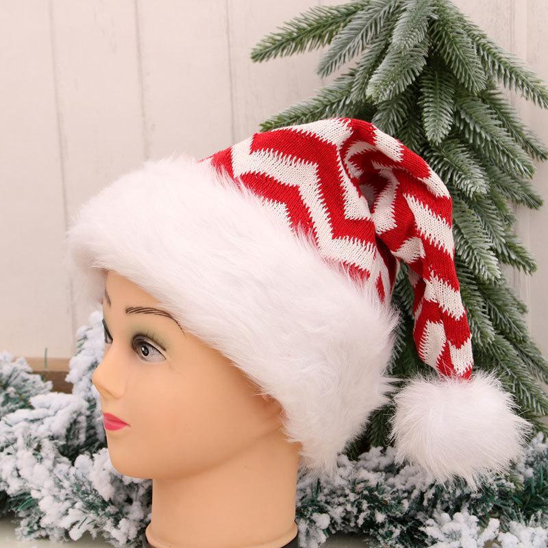 

Striped Xmas Hat Decorations Red Santa Claus Bag Party Decor Christmas plush Ornaments kids gift for 2020