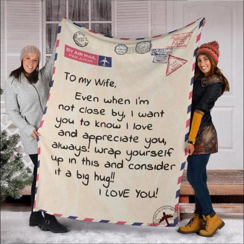 

Flannel Blanket 3D Print Sherpa Blanket Letters To My Daughter or Son Express Encourage Love Bedding Dreamlike Kids Gift 59*47in