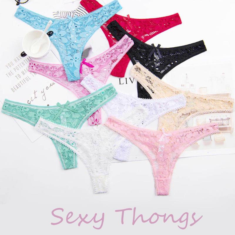 

Cotton Women's Sexy lingerie Thongs G-string Underwear Panties Briefs For Ladies T-back 7color Gift beautiful lace leaves