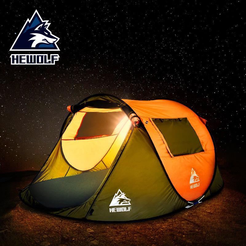 

Outdoor 3-4 Person Full Automatic Double Painproof -up Big Space Tents Camping Anti-UV Camping Tent