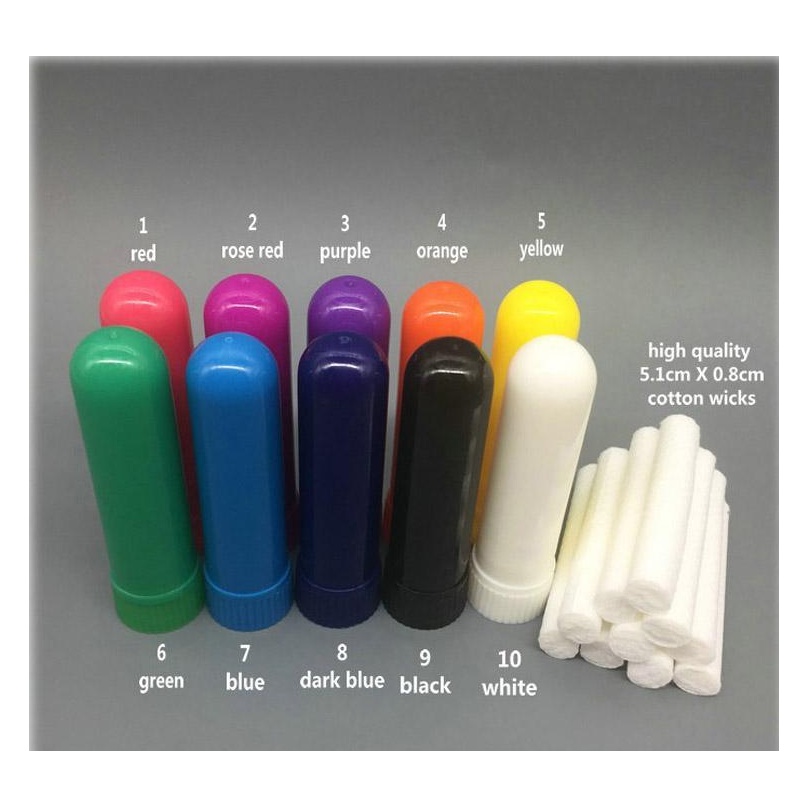 

100 Sets Colored Essential Oil Aromatherapy Blank Nasal Inhaler Tubes Diffuser With High Quality jllkbp outbag2007