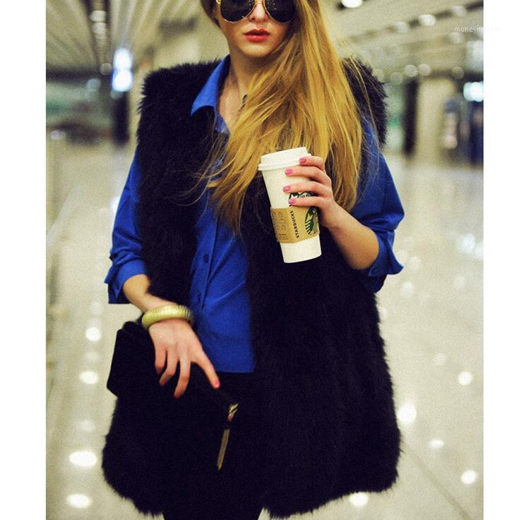 

Women Winter Faux Fur Vest Sleeveless Fashion Waistcoat Thick Manteau Fausse Fourrure Outwear Femininas Jacket 6 Colors AL091, White