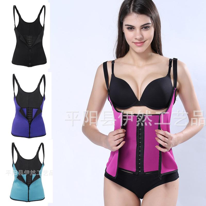 

Women's Waist Trainer Corset Tummy Control Shapewear Vest Adjustable Straps Body Slimmer Sauna Sweat Tank Top Neoprene Zip up, Yr20056d