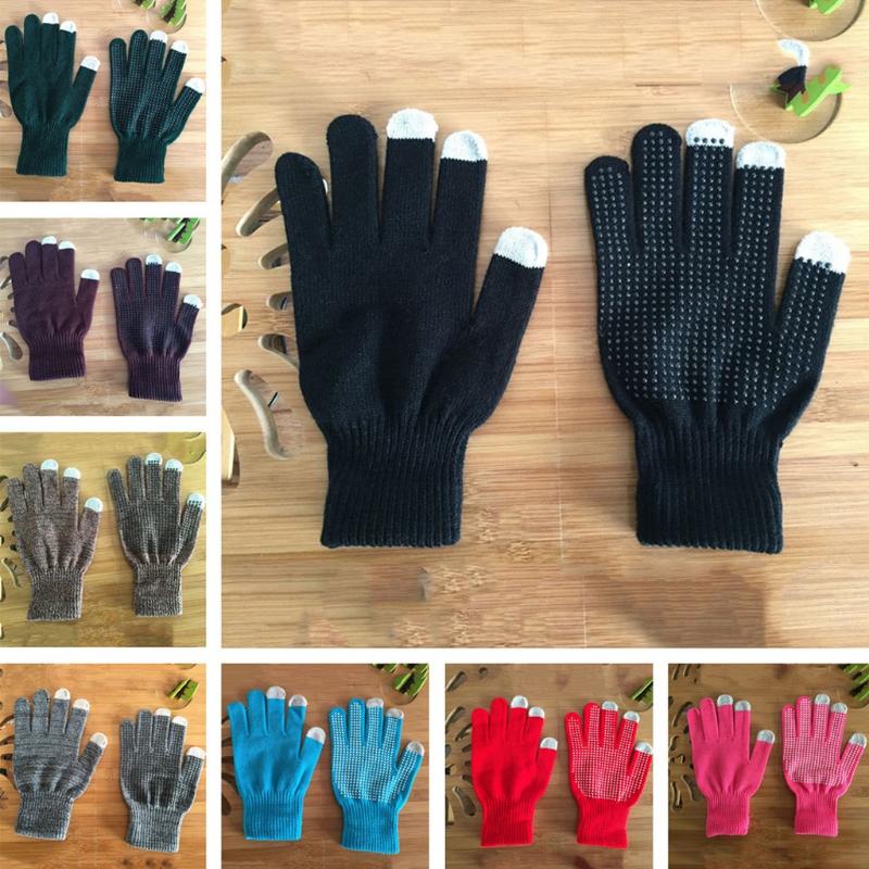 

Unisex Winter Cashmere Knit Silicone Non-slip Thicken Warm Fleece Magic Gloves Arm Hand Warmer Knitted Long Fingerless Gloves