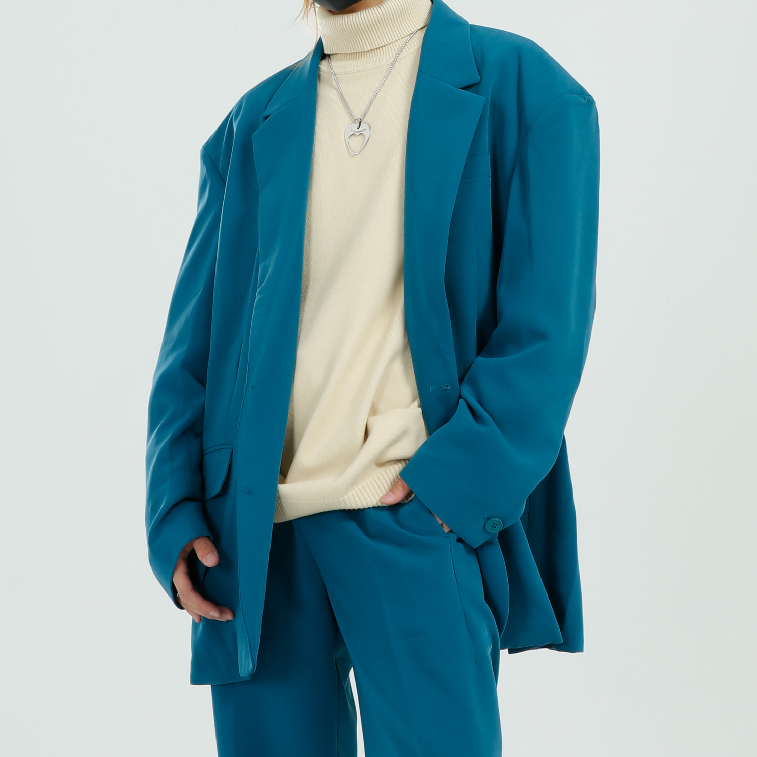 

New Men 2 Pieces Suits Sets Jacket+pant Vintage Casual Male Streetwear Hip Hop Loose Suit Blazers Coat Straight Pant, Red