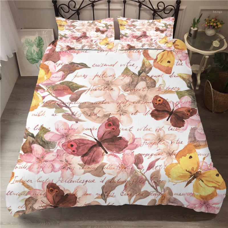 

A Bedding Set 3D Printed Duvet Cover Bed Set Butterfly Home Textiles for Adults Bedclothes with Pillowcase #HD131, As pic