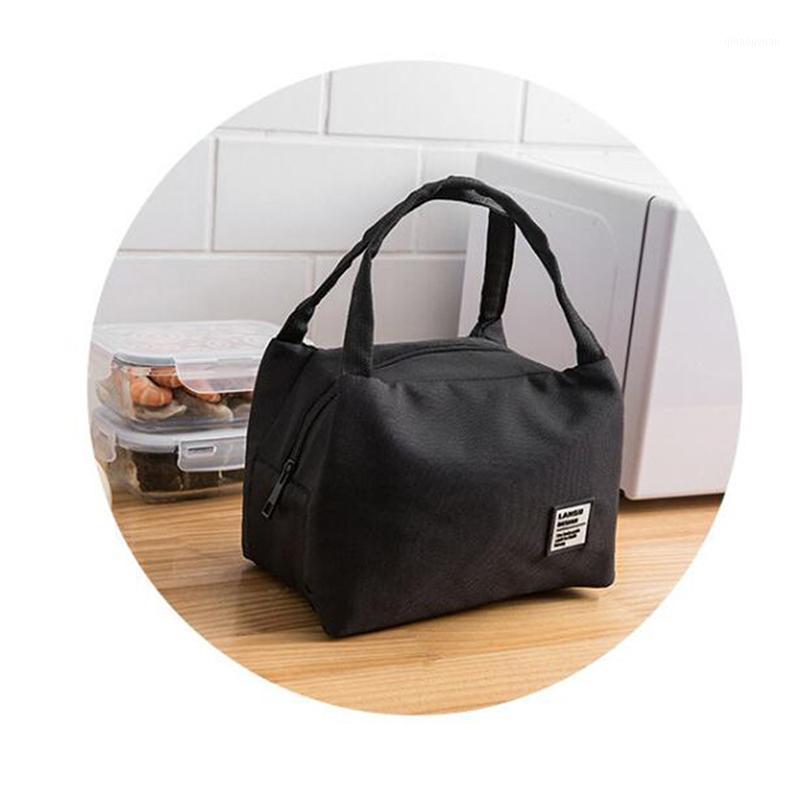 

2020 Lunch Bags Portable Lunch Box Large Large Capacity Picnic Bags Insulation Box Solid Color Case Handbags1