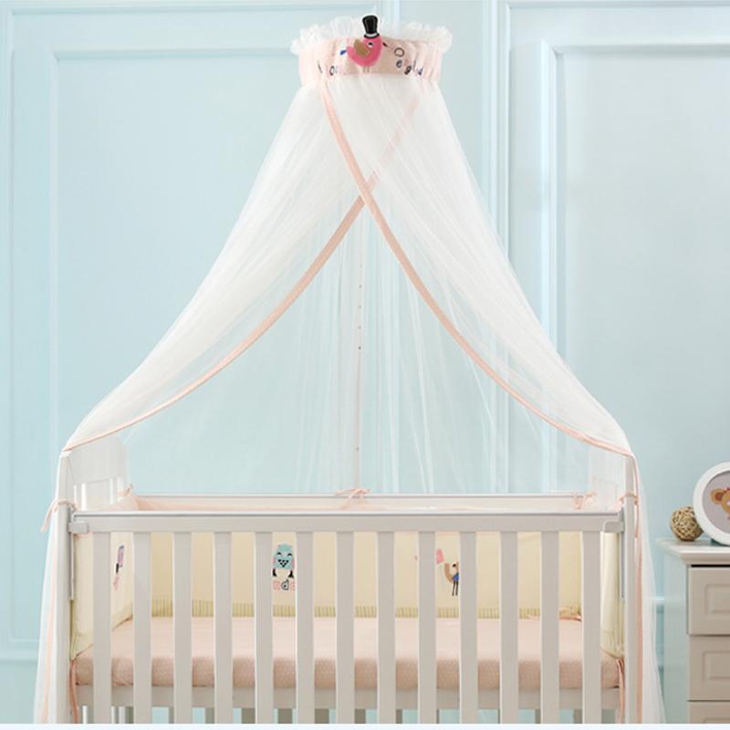 

Embroidery Cartoon Large Size Crib Netting Round Dome Baby Bed Mosquito Net Princess Baby Bed Canopy Boys Girls Tent Curtains, Taoqileyuan